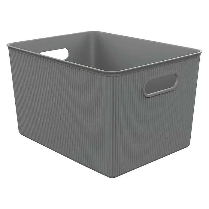 Tatay Baobab Cesta para la ropa XL - 29,4 x 38,5 x 23 cm, Plástico, Gris
