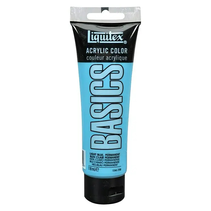 Liquitex Basics Acrylfarbe - Farbe: Permanentblau hell, 118 ml, Tube - Vorderansicht