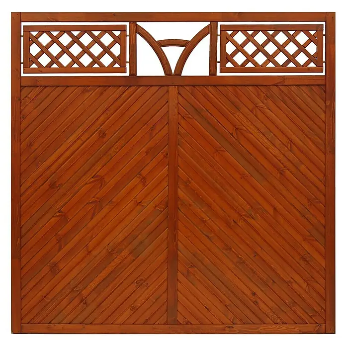 Andrewex Sichtschutzzaun Toulon - 180 x 180 cm, Gerade, Teak - Vorderansicht