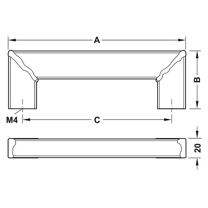 Häfele Tirador para muebles 100.45.309 - L x An x Al: 35 x 6 x 2 cm, Acero