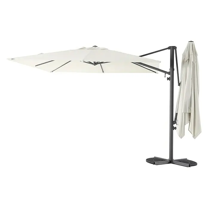 Sunfun Parasol de jardín Doble Ligurien - Crudo, L x An: 289 x 288 cm