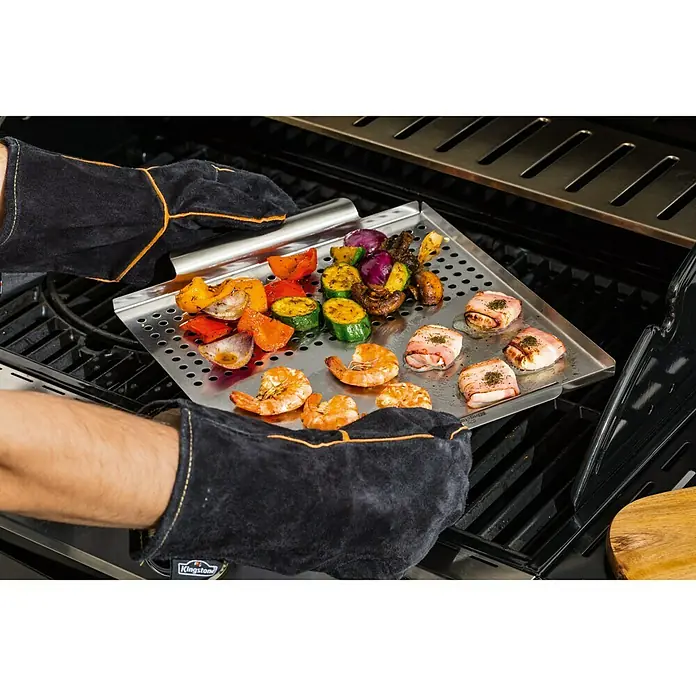 Kingstone Grillplaat - 38 x 31 x 3 cm, Roestvrij staal - Sfeeropname