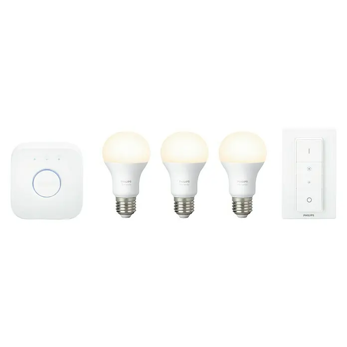 Philips Hue Pack bombillas LED - 9 W, E27, Color de luz: Blanco cálido, Intensidad regulable