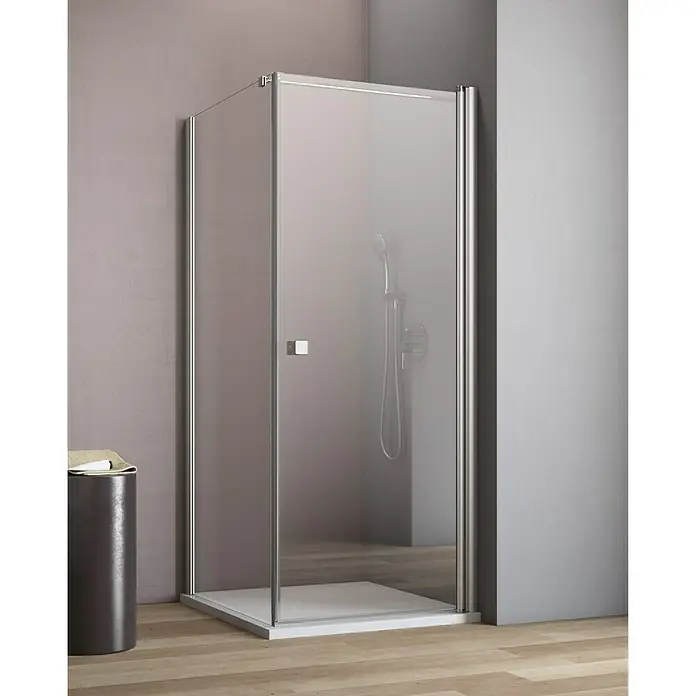 GEO Hit Eckdusche B-F100 - 90 x 90 x 202,2 cm, Beschichtet, DIN Anschlag: Rechts, Stärke: 6 mm, Silber - Stimmungsaufnahme