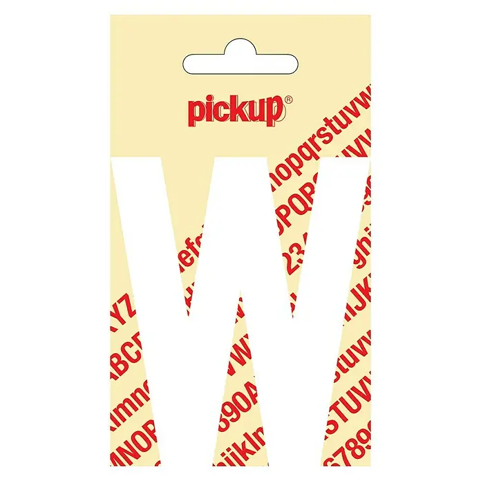 Pickup Naljepnica - Motiv: W, Bijele boje, Visina: 90 mm