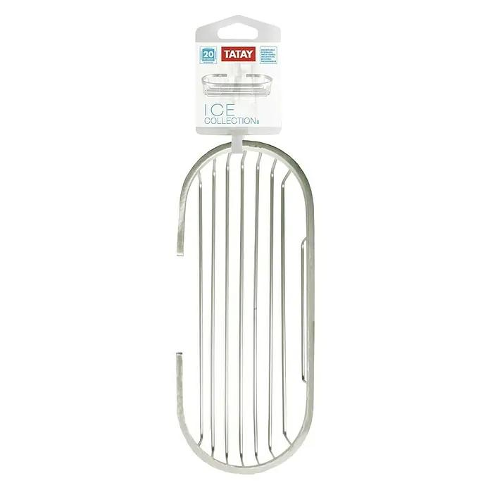 Tatay Cesta de baño oval Ice - 12 x 29 x 6,5 cm, Plateado