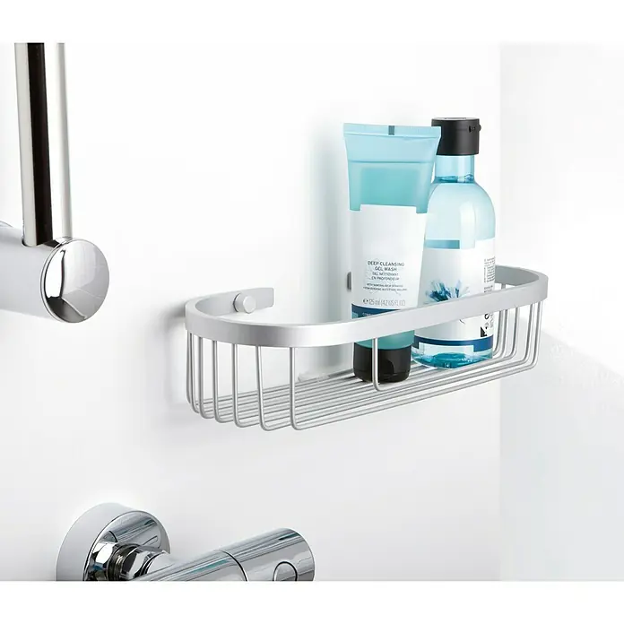 Tatay Cesta de baño oval Ice - 12 x 29 x 6,5 cm, Plateado