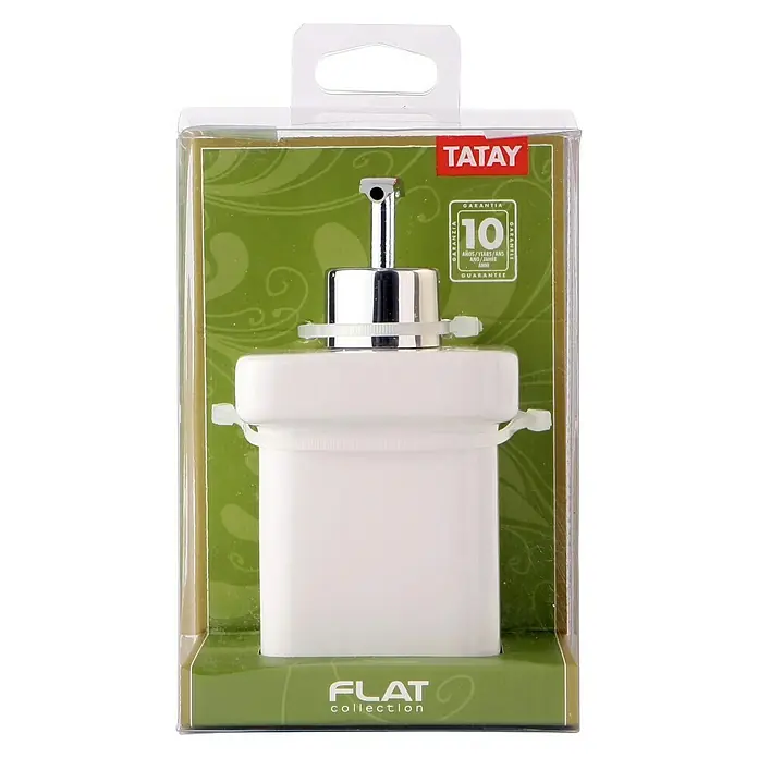 Tatay Flat Dispensador de jabón - Cerámica, Blanco