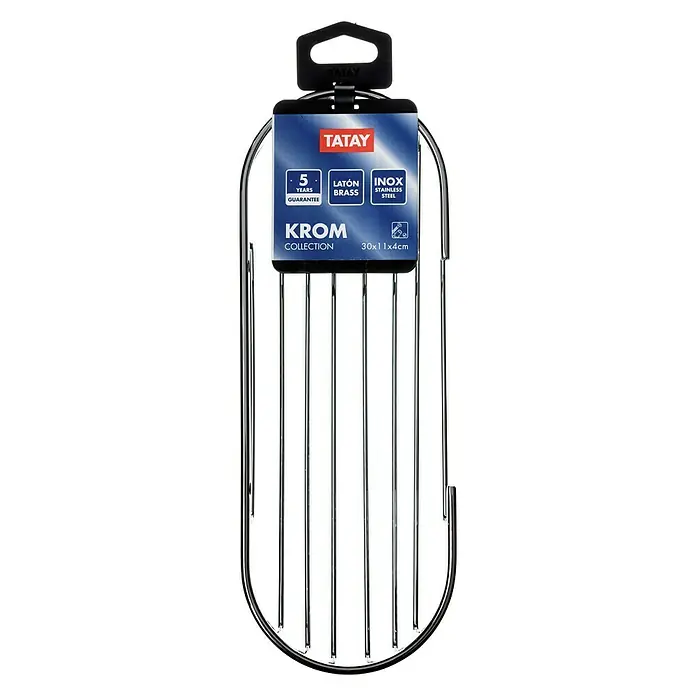 Tatay Cesta de baño oval Krom - 11 x 30 x 4 cm, Cromo