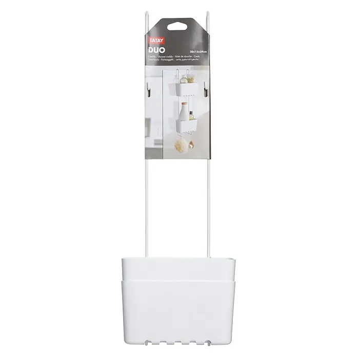 Tatay Standard Cesta de baño doble - 13 x 20 x 59 cm, Blanco