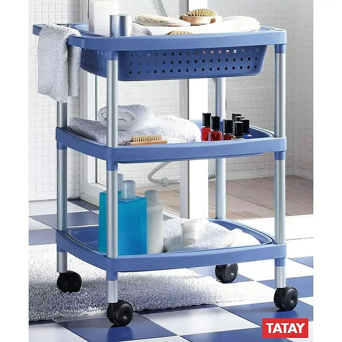 Tatay Carro con ruedas 3 bandejas - Azul