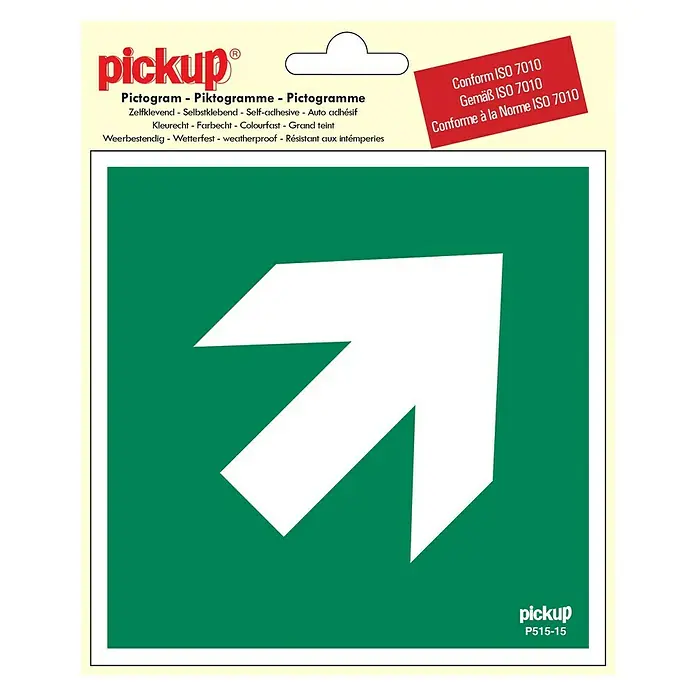 Pickup Sticker - Motief: Aanwijzings-pijl, l x b: 15 x 15 cm, Groen/Wit