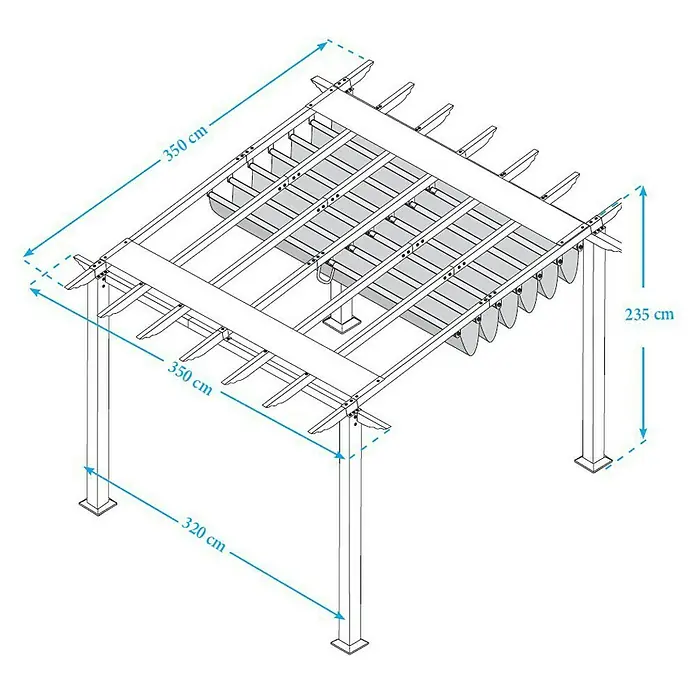 Paragon Outdoor Raffpavillon Florida - 350 x 350 cm, Weiß