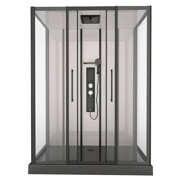 Designdusche Indus - 160 x 85 x 215 cm, Anthrazit/Silbergrau - Vorderansicht