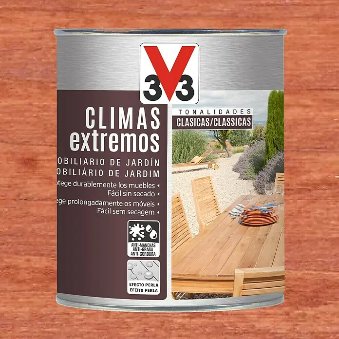 V33 Aceite para teca Climas extremos - Teca, 750 ml, Mate