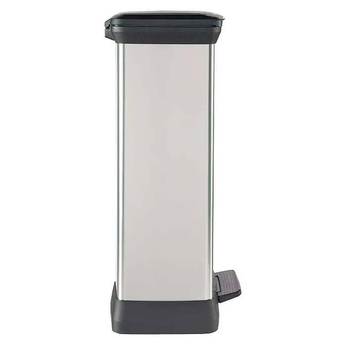 Curver Cubo con pedal Decobin - 50 l, Platino, Rectangular, Plástico