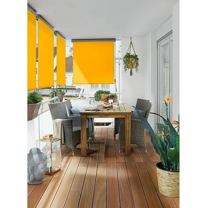 Sunfun Balkonverschattung - Gelb, Breite: 1,4 m, Ausfall: 2,5 m