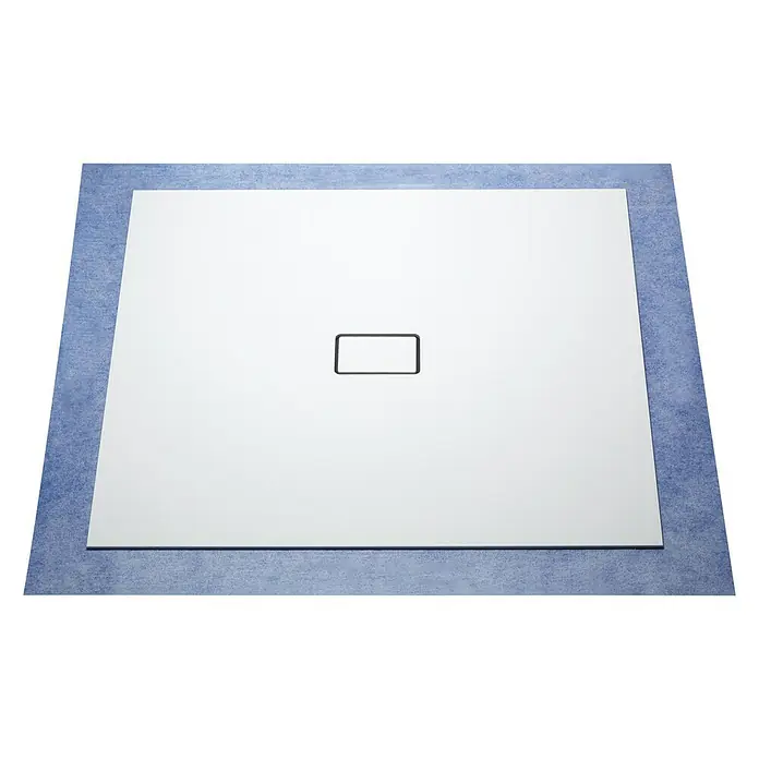 Camargue Duschelement Flat - 80 x 80 cm, Mineralwerkstoff, Ablauf: Waagerecht, Weiß - Ansicht von oben