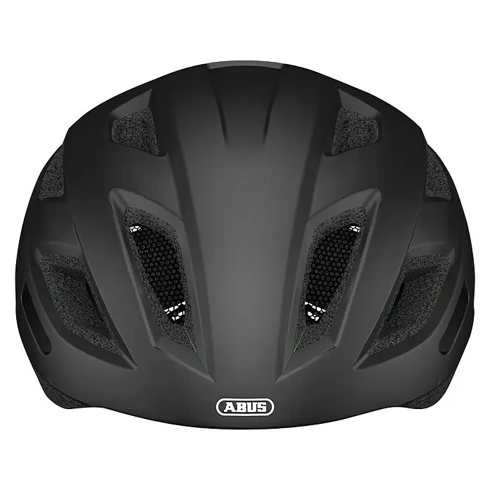Abus Fahrradhelm City - Größe: L 57 - 61 cm, Schwarz - Vorderansicht