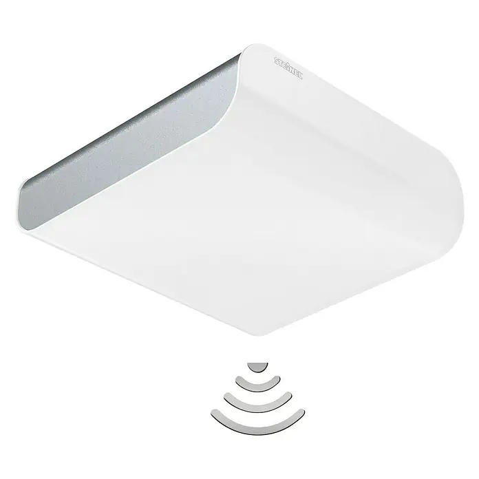 Steinel LED-Sensor-Deckenleuchte RS LED M2 - 9,5 W, L x B x H: 22 x 22 x 6,7 cm, Weiß/Silber - Vorderansicht