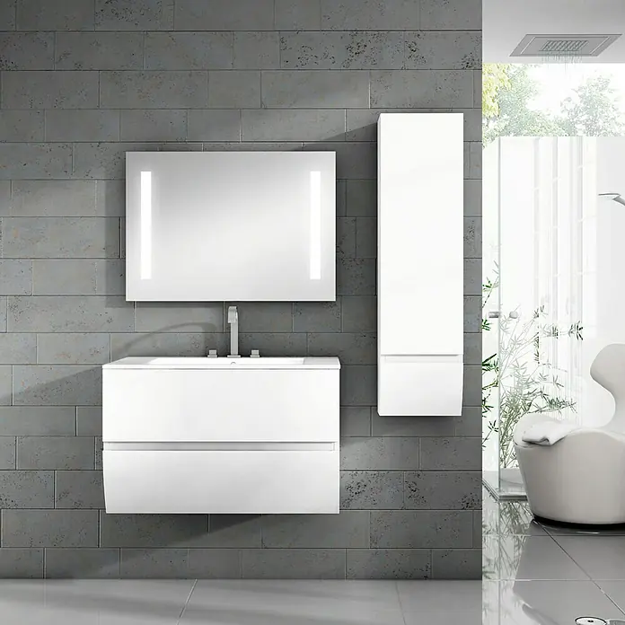 Mueble de lavabo Tina - 45 x 100 x 50 cm, Blanco