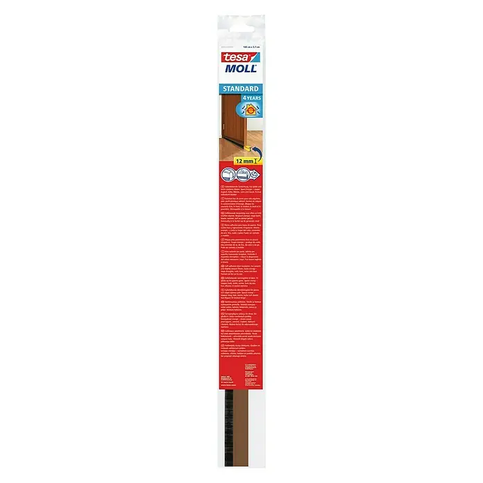 Tesa MOLL Traka za brtvljenje vrata Standard - Smeđe boje, 1 m x 37 mm, Prikladno za: Dimenzija do 12 mm - Pogled sprijeda