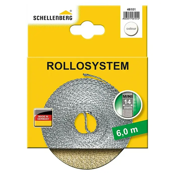 Schellenberg Cinta para persiana - Beige, Largo: 6 m, Anchura de la correa: 14 mm