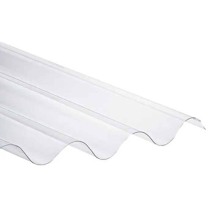 Placa de policarbonato ondulada Gran onda - 250 cm x 98 cm x 0,9 mm, Transparente