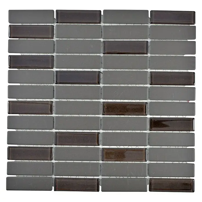 Mosaikfliese Stäbchen Mix CU ST G111 - 29,7 x 29 cm, Braun, Matt - Ansicht von oben