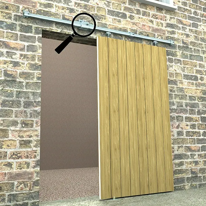 HBS Betz Schiebetorbeschlag-Komplettset Typ 30 - 200 cm, Traglast: 180 kg, Wandmontage, Einsatzbereich: Stallungen - Anwendungsbeispiel