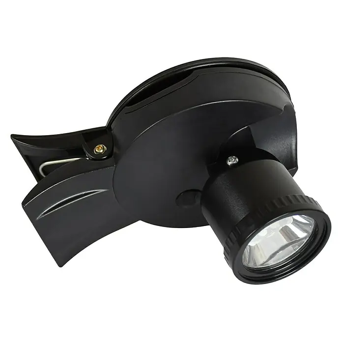 BAUHAUS Proyector LED solar Clip - 12 x 0,06 W, Negro, L x An x Al: 16,5 x 10,4 x 6,4 cm, IP44 - Vista frontal