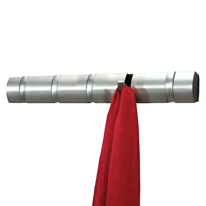 Umbra Garderobenleiste Flip - L x B x H: 51 x 2,5 x 7,6 cm, Anzahl Haken: 5 Stk., Silber - Rechte Seitenansicht