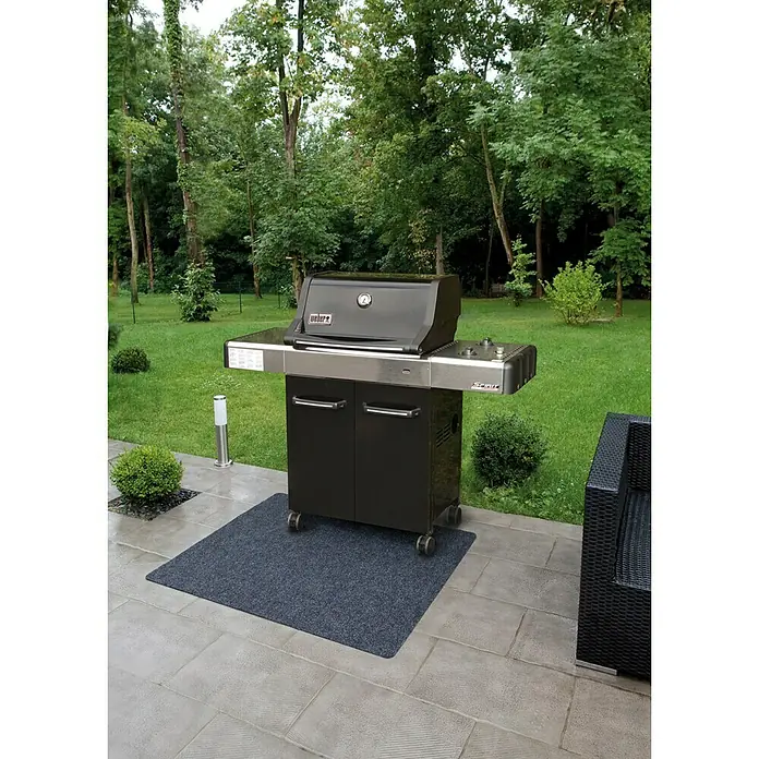 Alfombra ignífuga barbacoa - Gris, 120 x 100 cm, 100% polipropileno
