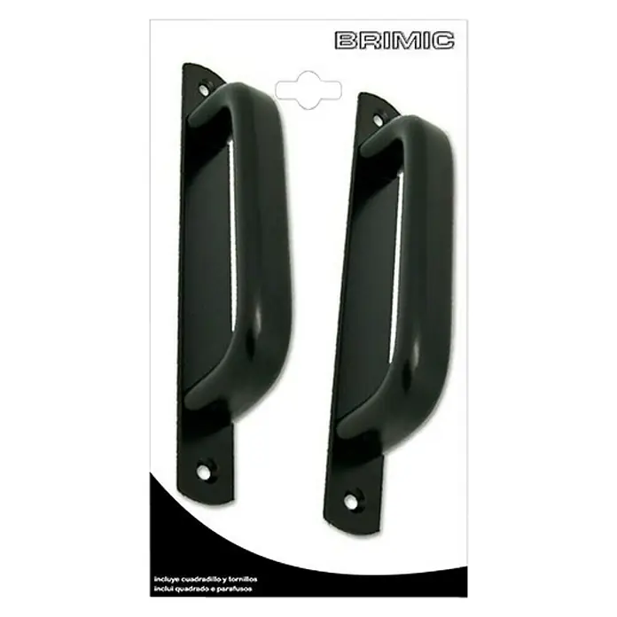 Micel Brimic Tirador para puertas Redondo - L x An x Al: 20 x 2,5 x 4,35 cm, Aluminio, Negro