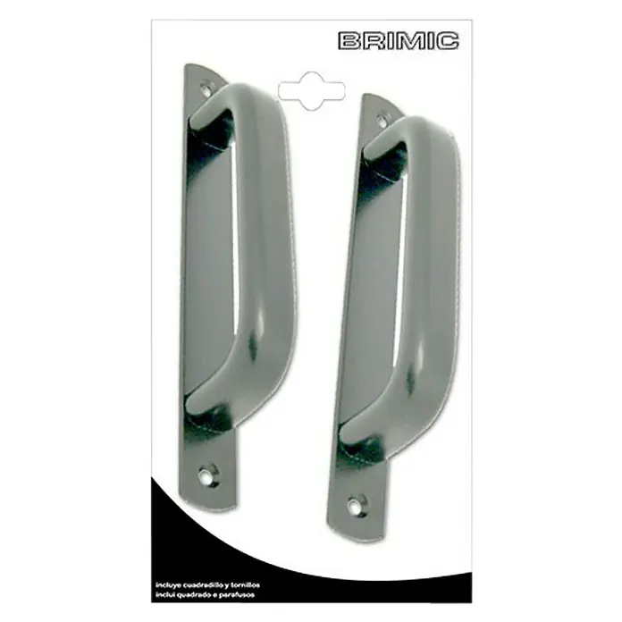 Micel Brimic Tirador para puertas Redondo - L x An x Al: 20 x 2,5 x 4,35 cm, Aluminio, Plateado