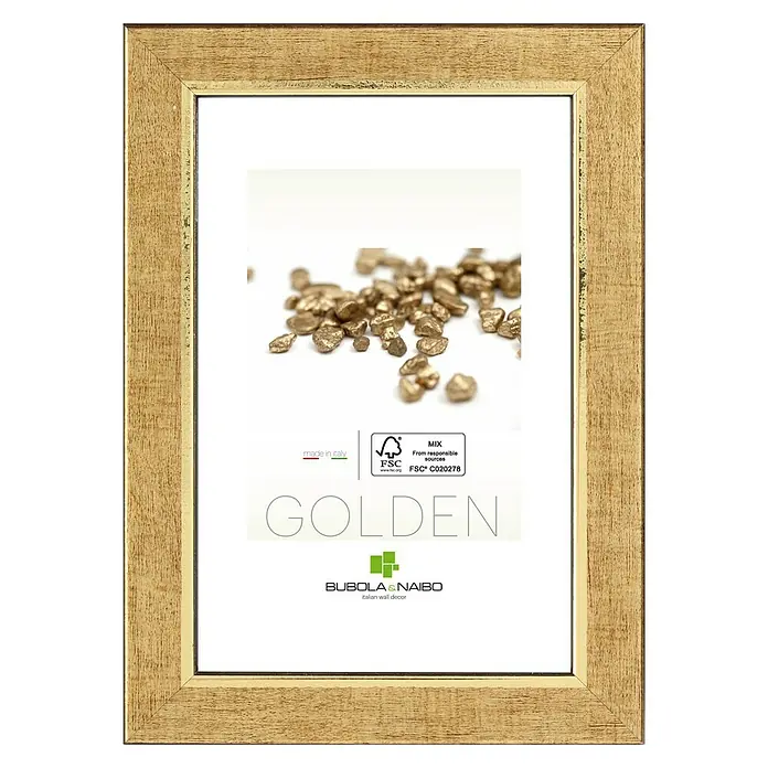 Marco de fotos Golden - Oro, 13 x 18 cm, Madera