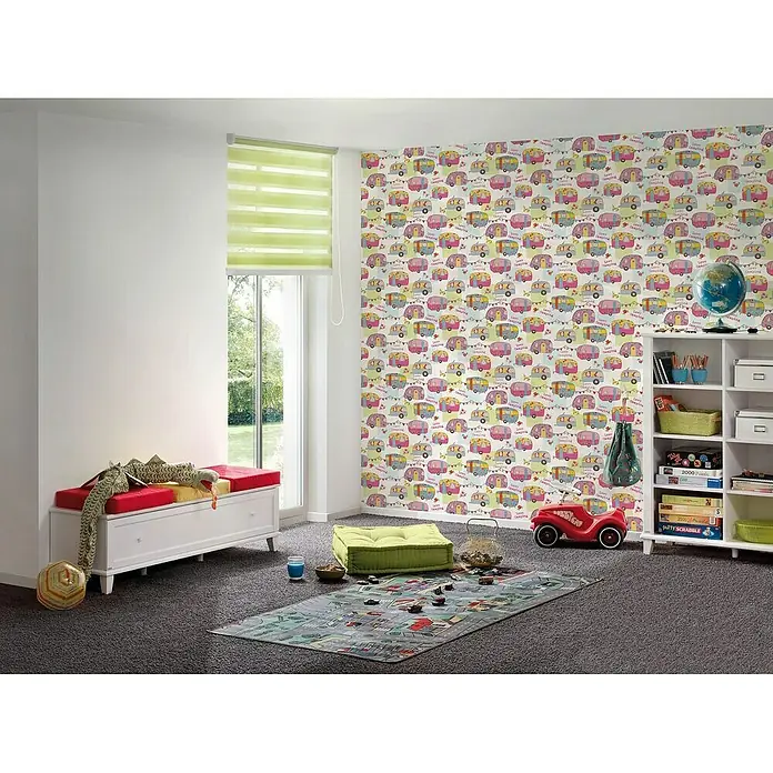 AS Creation Boys And Girls 6 Papiertapete I love camping - Bunt, Motiv, 10,05 x 0,53 m - Stimmungsaufnahme