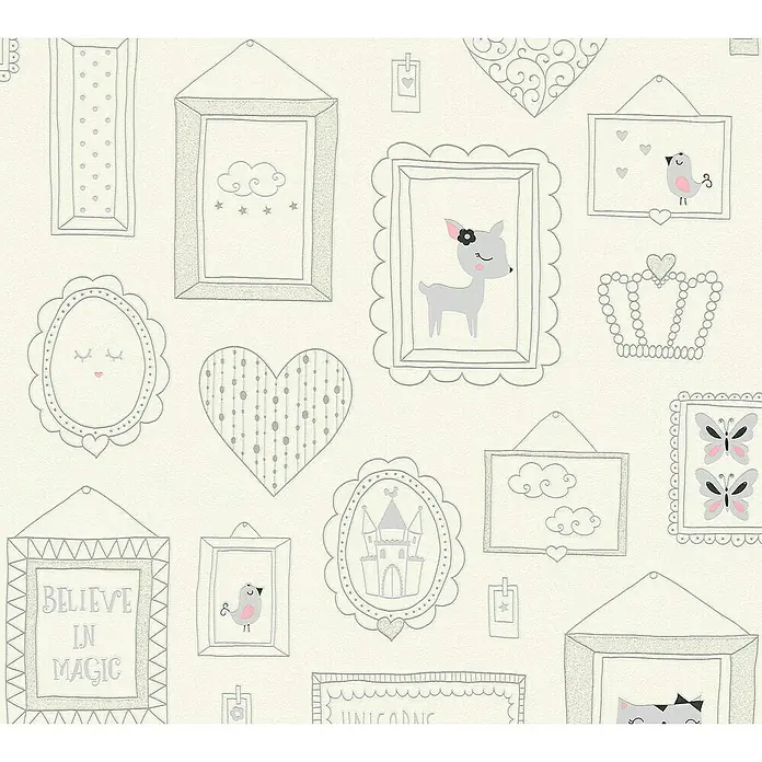 AS Creation Boys And Girls 6 Vliestapete Bilderrahmen - Creme, Motiv, 10,05 x 0,53 m - Detailaufnahme