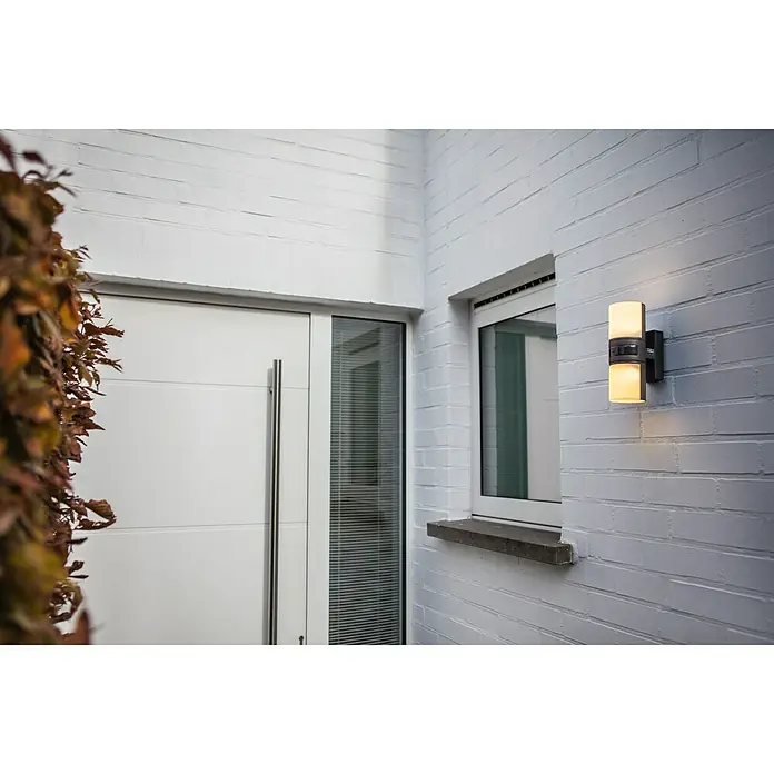 Lutec LED vanjska svjetiljka sa senzorom pokreta - 16 W, D x Š x V: 7,8 x 12 x 24,5 cm, Antracit-bijele boje, Topla bijela
