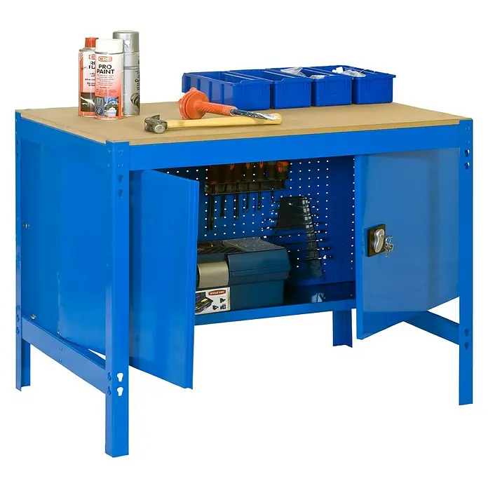 Simonrack Simonwork Banco de trabajo BT0 Locker - L x An x Al: 61 x 90 x 84,2 cm, Capacidad de carga: 400 kg, Azul