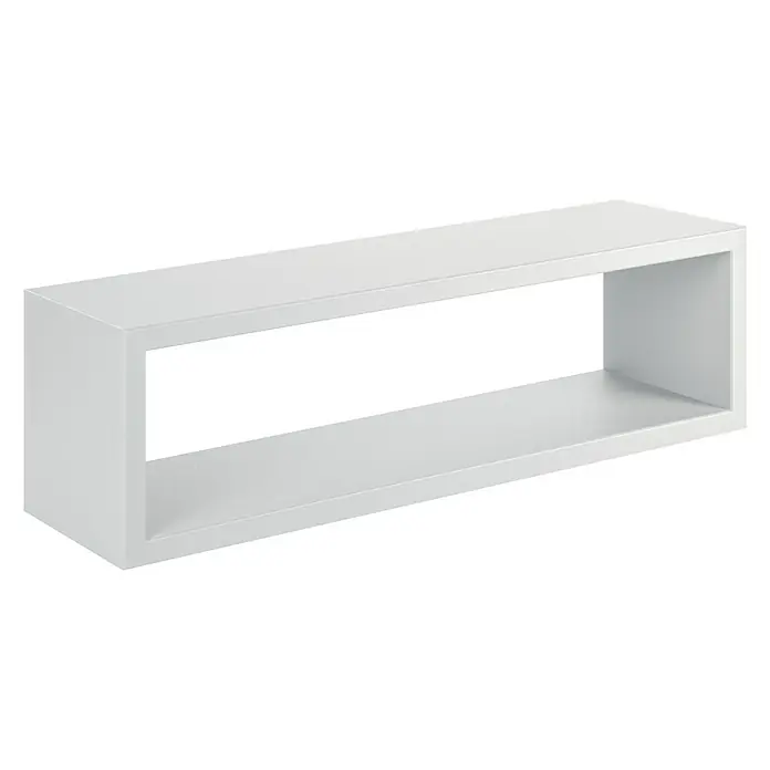 Format Wandregal Chany - L x B x H: 59 x 17 x 14,5 cm, Weiß - Vorderansicht