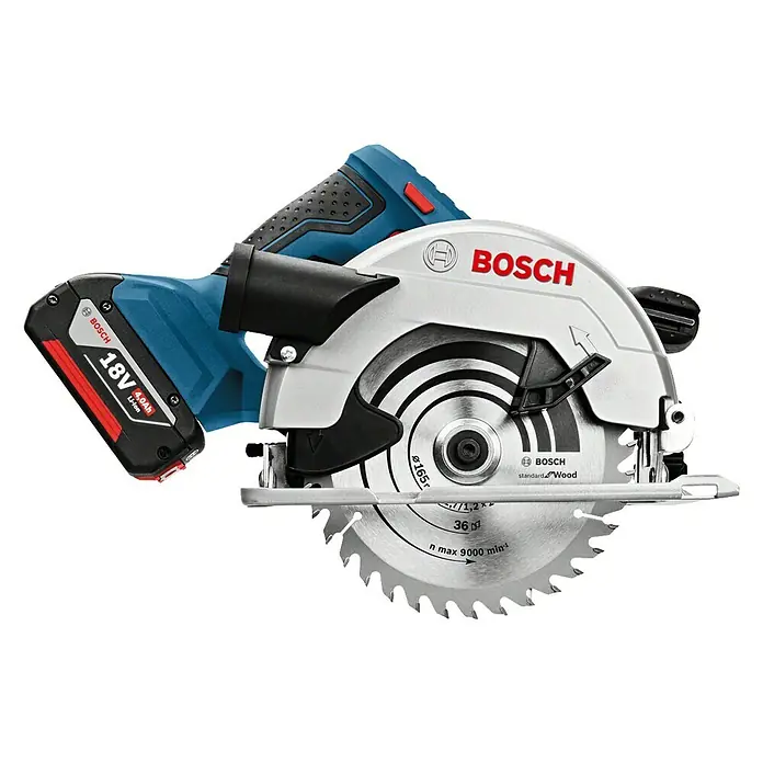 Bosch Professional Akku-Handkreissäge GKS 18V-57 G L-Boxx - 18 V, 2 Akkus, 4 Ah, Leerlaufdrehzahl: 3.400 U/min - Rechte Seitenansicht