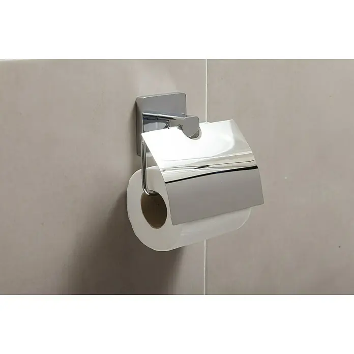 Tatay Kalo Portarrollos papel higiénico - Con tapa, Cromo, Brillante