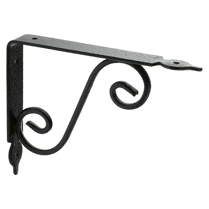 Rei Clásica Escuadra de soporte 1477 - L x An x Al: 14,5 x 19 x 2,6 cm, Carga soportada: 25 kg, Acero, Negro
