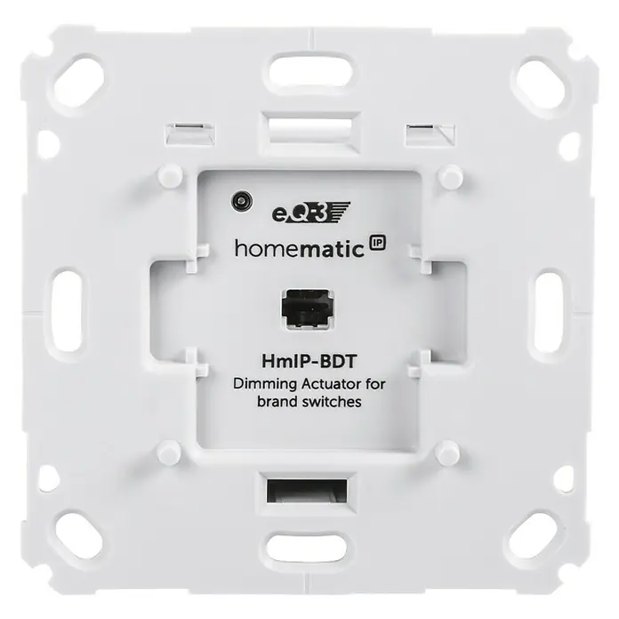 Homematic IP Phasenabschnittdimmer-Einsatz HmIP-BDT - 37 x 71 x 71 mm, Unterputz, 230 V/50 Hz - Vorderansicht