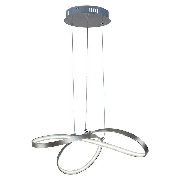 Lámpara colgante LED Ribbon - 30 W, L x An x Al: 60 x 60 x 120 cm, Níquel, Blanco neutro