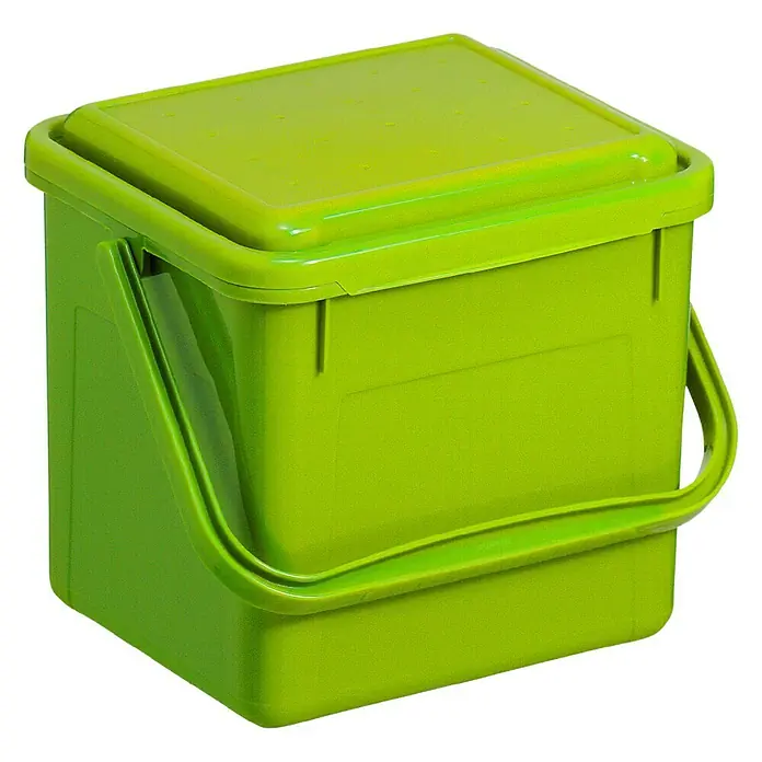 Rotho Abfalleimer Bio-Komposteimer - 4,5 l, Grün, Rechteckig, Polypropylen - Rechte Seitenansicht