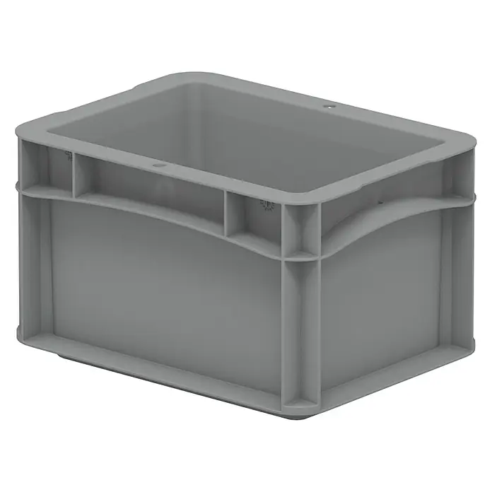 Surplus Systems Eurobox - L x B x H: 20 x 15 x 12 cm, Kunststoff, Grau - Rechte Seitenansicht