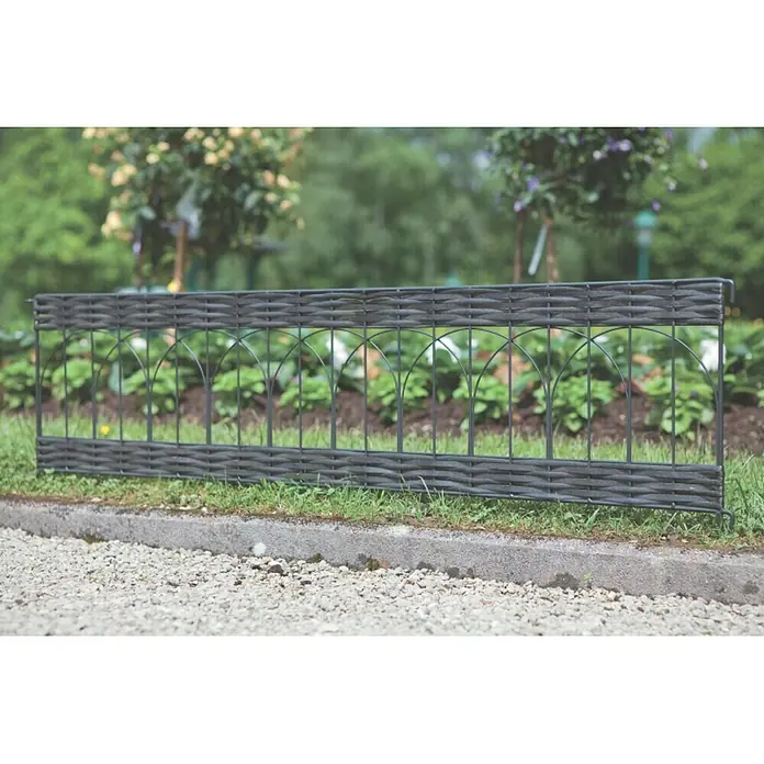 Windhager Beeteinfassung Typ 14 PVC Rattan - L x H: 100 x 35 cm, Anthrazit