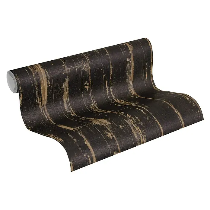 AS Creation Il Decoro Vliestapete - Schwarz, Holzoptik, 10,05 x 0,53 m - Ansicht von oben